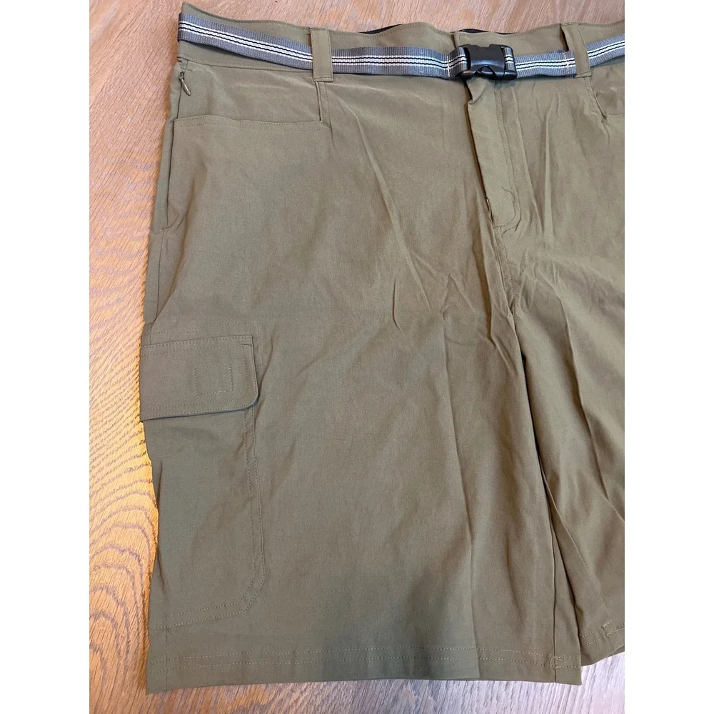 Orvis Mens Cargo Shorts Olive Night Green Size 40 Stretch Belted Tech Hiking NEW - Picture 5 of 6